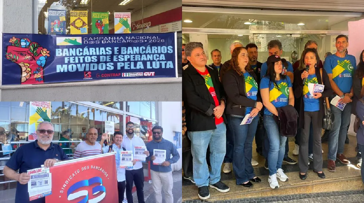 Bancárias e bancários realizam manifestações contra altos índices de adoecimento na categoria